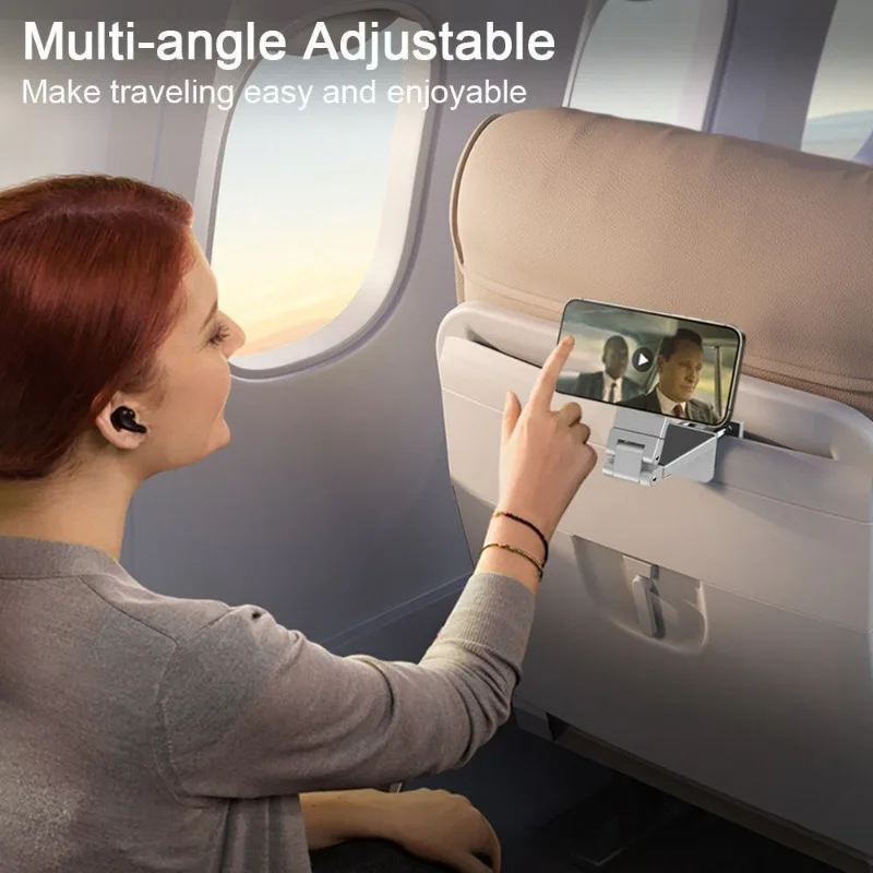 Universele magnetische vliegtuigtelefoonhouder Multifunctionele draagbare reisvlucht Mobiele telefoonstandaard Bureau Opvouwbare verstelbare beugel