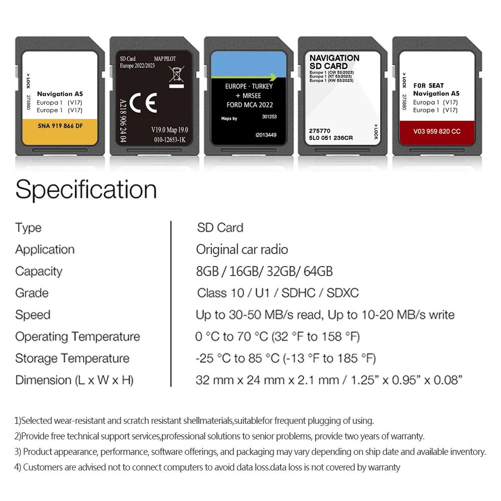 for Hyundai Compact 5.X i10/i20/i30/i40/Kona/Santa/Tucson Vehicle Update 2024 EU Russia UK Maps Sat Nav SD Card Navigation GEN5