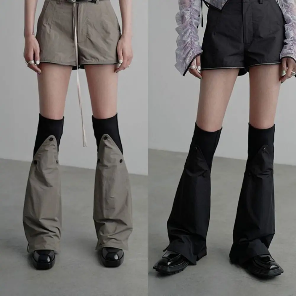 Patchwork Knee High Leg Warmers Locomotive Style Over-knee Bell-bottoms Socks All Match Punk Casual Foot Cover Autumn