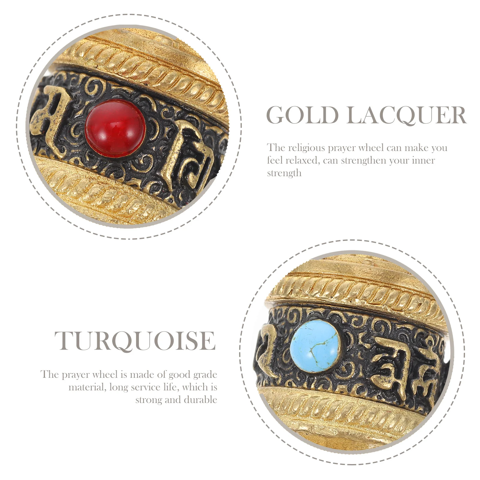 

Copper Prayer Wheel Hand-Cranked Religious Adornment Blessing Decor For Home Desktop Spiritual Ornament Unique