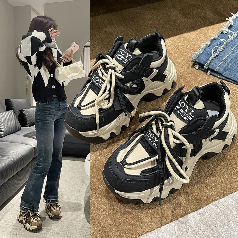 

Модные повседневные кроссовки на платформе, женские весенне-осенние новые дизайнерские спортивные туфли, женские цветные кроссовки Zapatillas Mujer