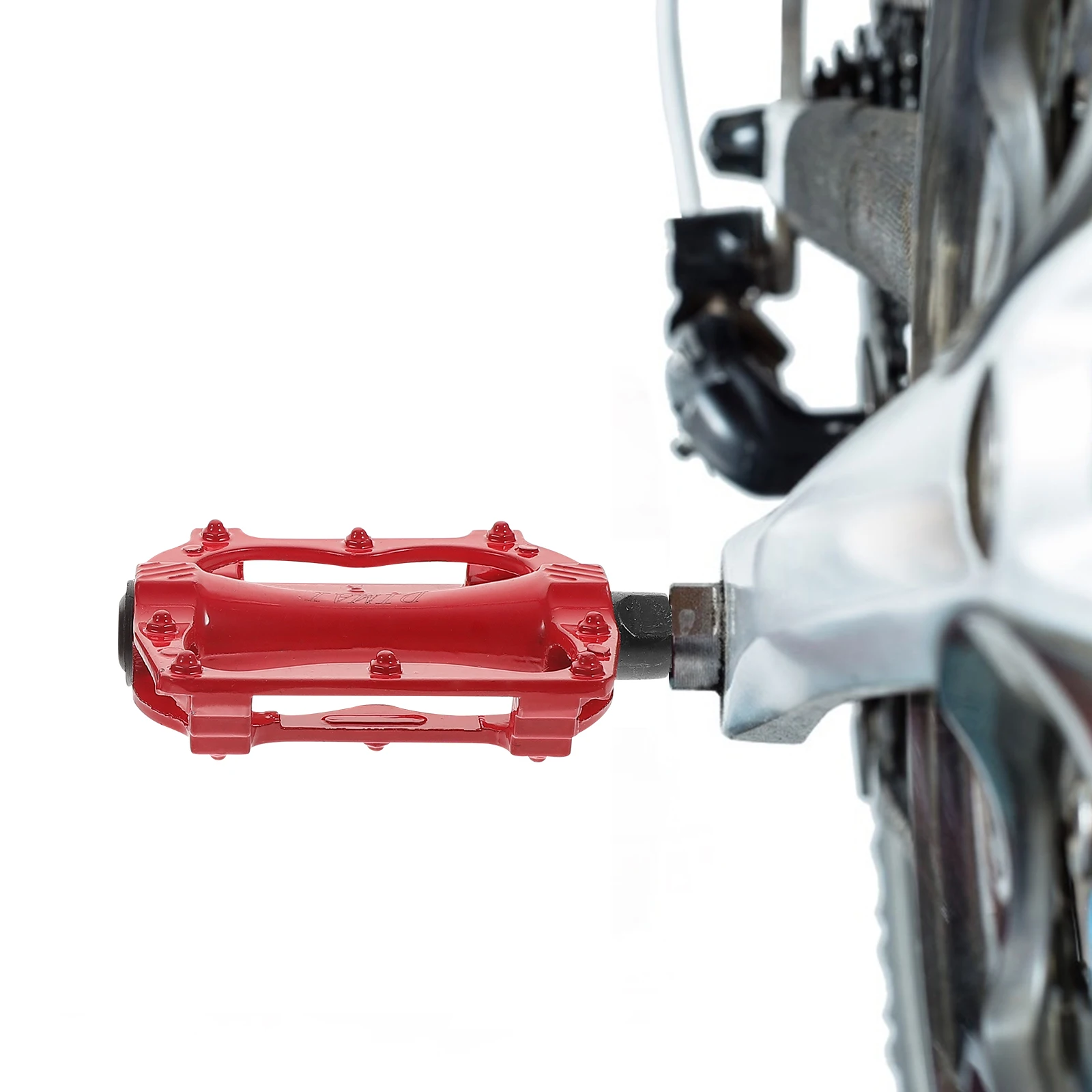 

2pcs Bicycle Pedals Accessories for Mountain Bike Cruiser Wide Stable Metal Replacement Parts Red Child Size Lightweight Durable