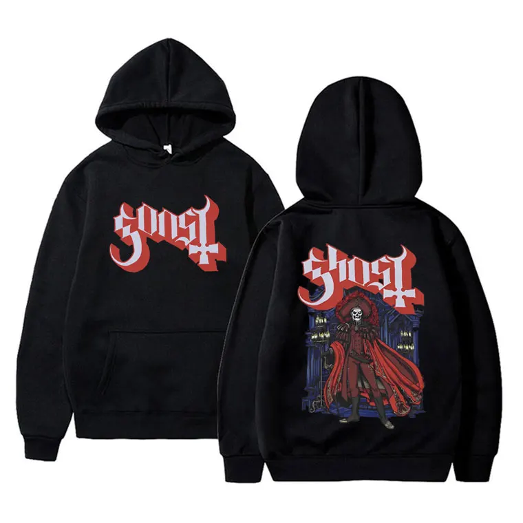 

Rock Ghost Band Double Sided Printed Hoodie Men Women Vintage Gothic Rock Metal Sweatshirt Man Fleece Cotton Oversized Hoodies