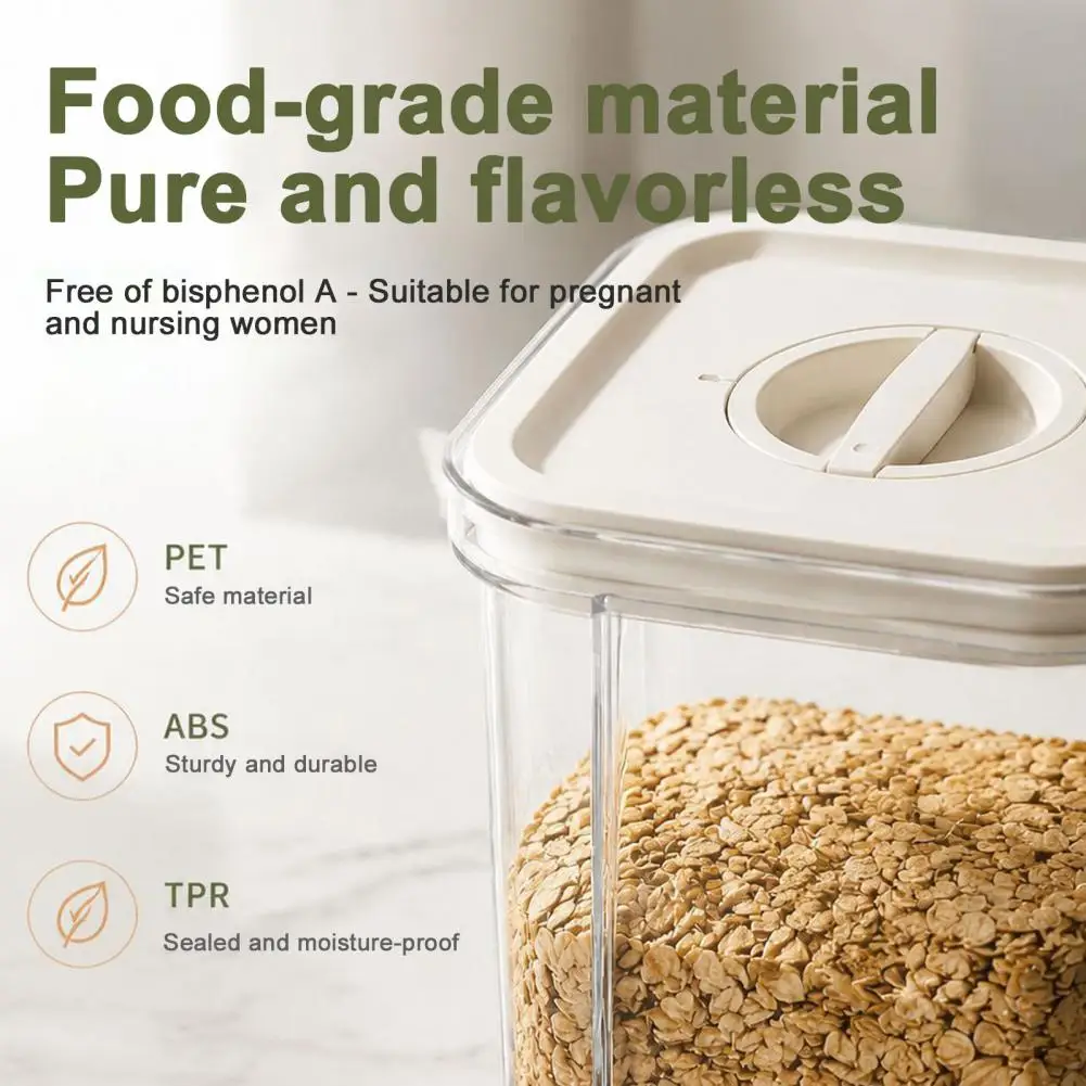 Insect-proof Storage Box Stackable Food Storage Containers with Seal Lid Scoop Transparent Pet Dry Goods Organizer Cereal Rice