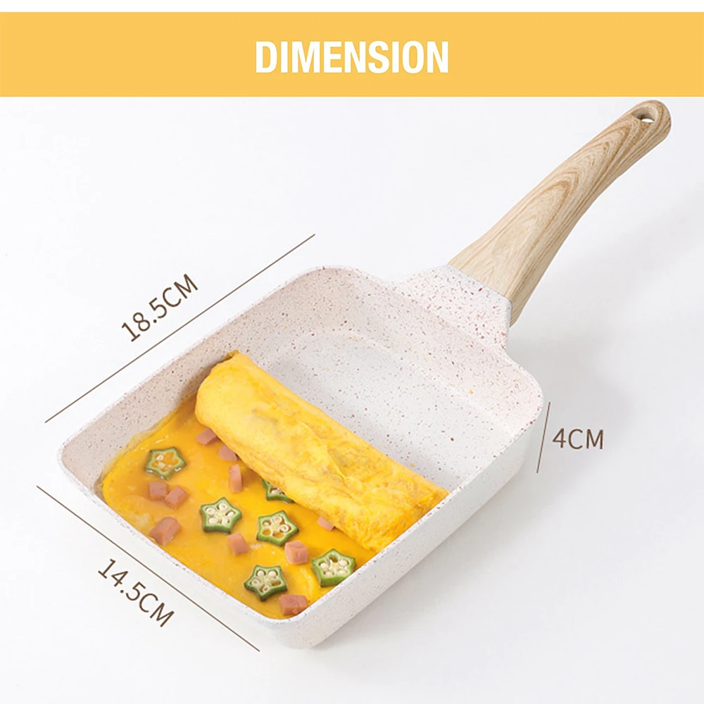 Poêle à Omelette Japonaise Tamagoyaki Rectangulaire Antiadhésive Avec Poignée Amovible