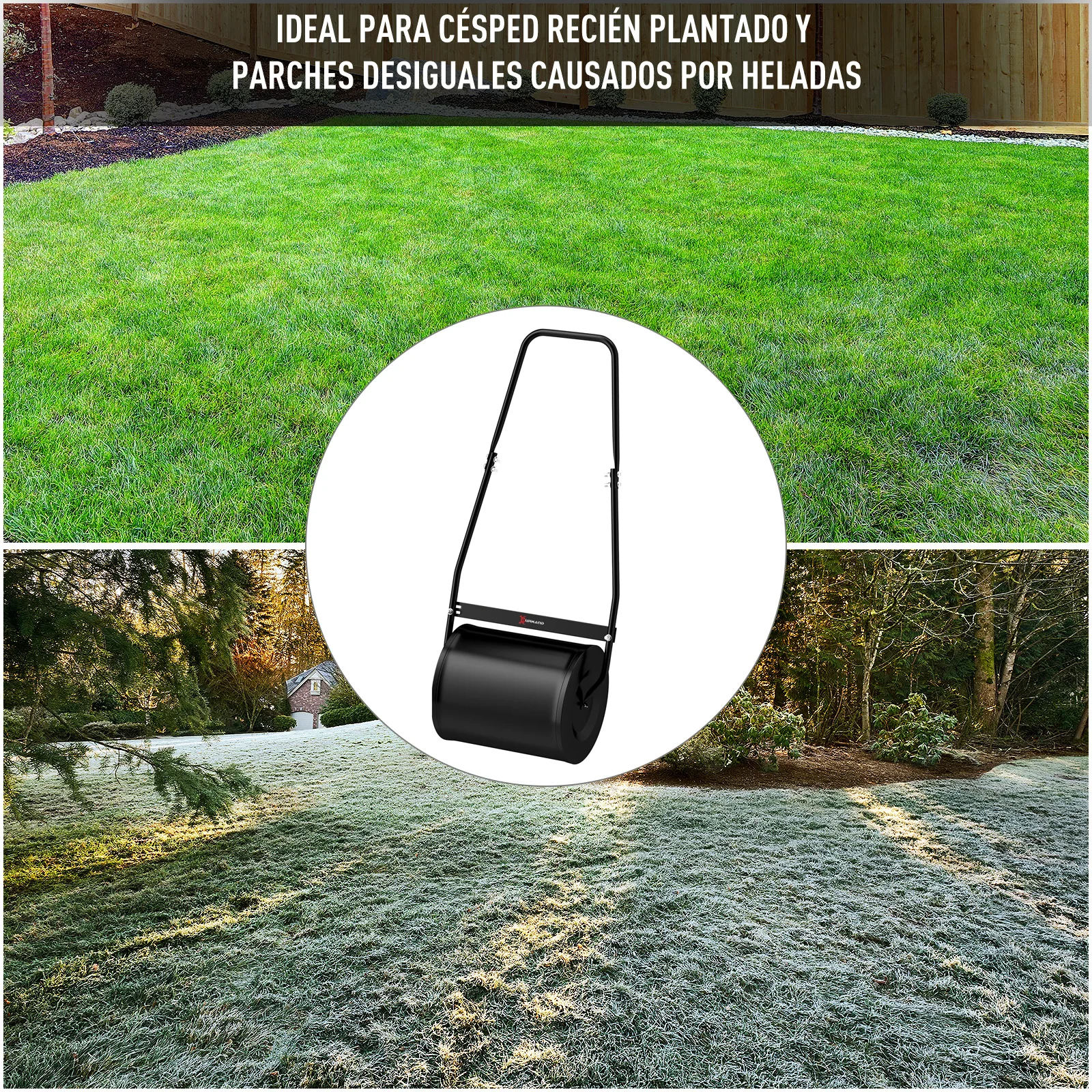 Bild 5: Durhand Metall-Gartenwalze 50X32X108 cm - Durhand. Schwarz
