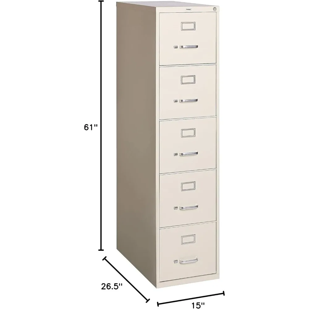 368569 5 Drawer Vertical File Cabinet, Putty, Ltr, 26.5