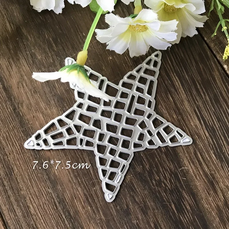 Pentagram siatki umiera Scrapbooking do cięcia metalu karty DIY Making Album wytłaczanie rękodzieło Die Cut