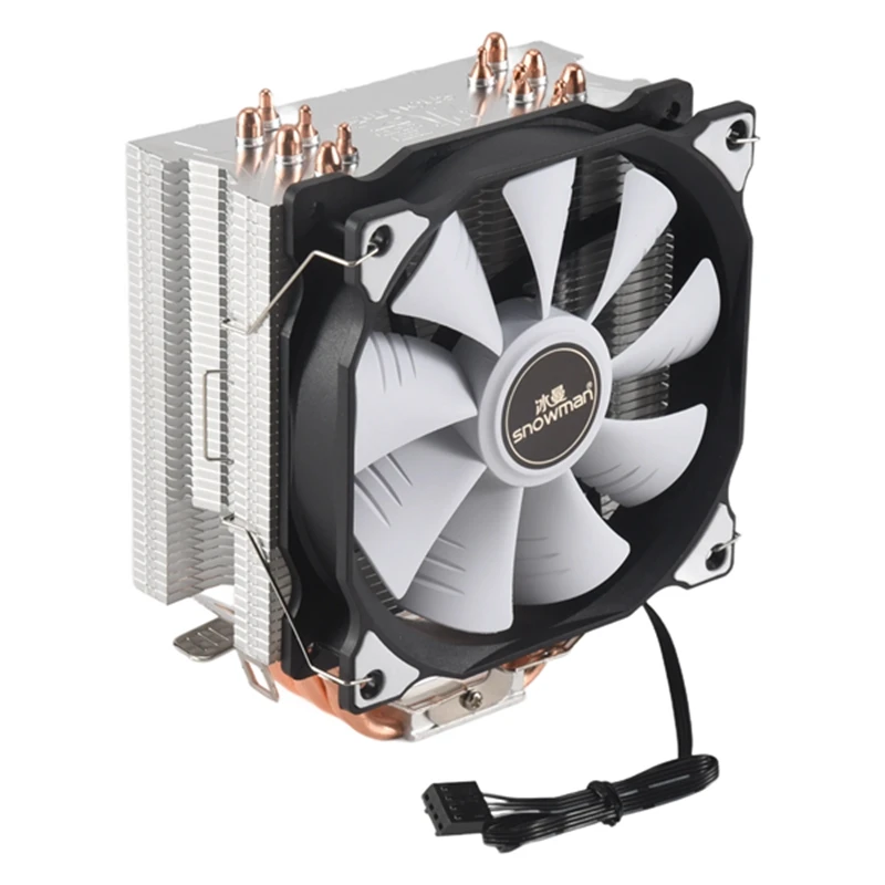 

ABFM-SNOWMAN 4PIN CPU Cooler 6 Heatpipe Single Fan Cooling 12Cm Fan LGA775 1151 115X 1366 Support AMD
