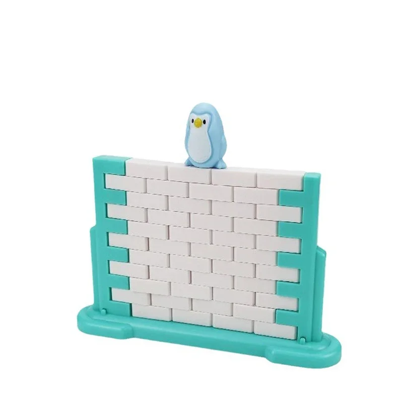 Penguin wall-breaking building blocks children educational thinking training toys parent-child two-person interactive fun games