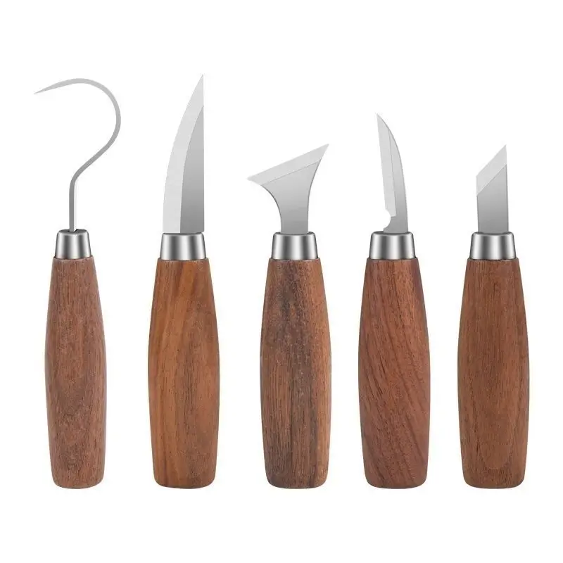 Professional Woodworking Carving Carving Knife DIY Wood Cutter Scimitar Manual Wood Carving Digging Spoon Full Set of Tools Wood