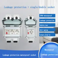 Enchufe impermeable para exteriores, caja impermeable tipo 86 con interruptor de protección contra fugas, enchufe para UE, EE. UU., Reino Unido, enchufe impermeable IP66 para exteriores