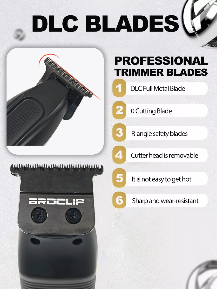 BRDCLIP FA1981 7500 U/min Professioneller X-Haarschneider, 0 Entfernung, DLC-Klinge, Friseur, 1500 mAh, Finish-Maschine, Salon, elektrischer Haarschneider – Detail 5