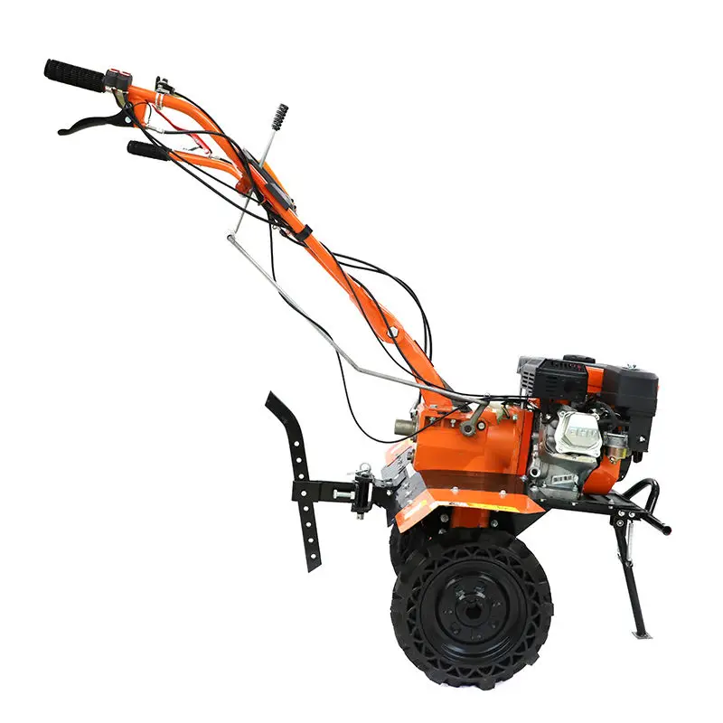Factory Supply Tiller Cultivator Diesel Farming Rotary Tiller Hand Held Ploughing Walk Tractor 2 Wheel 6HP Cultivator
