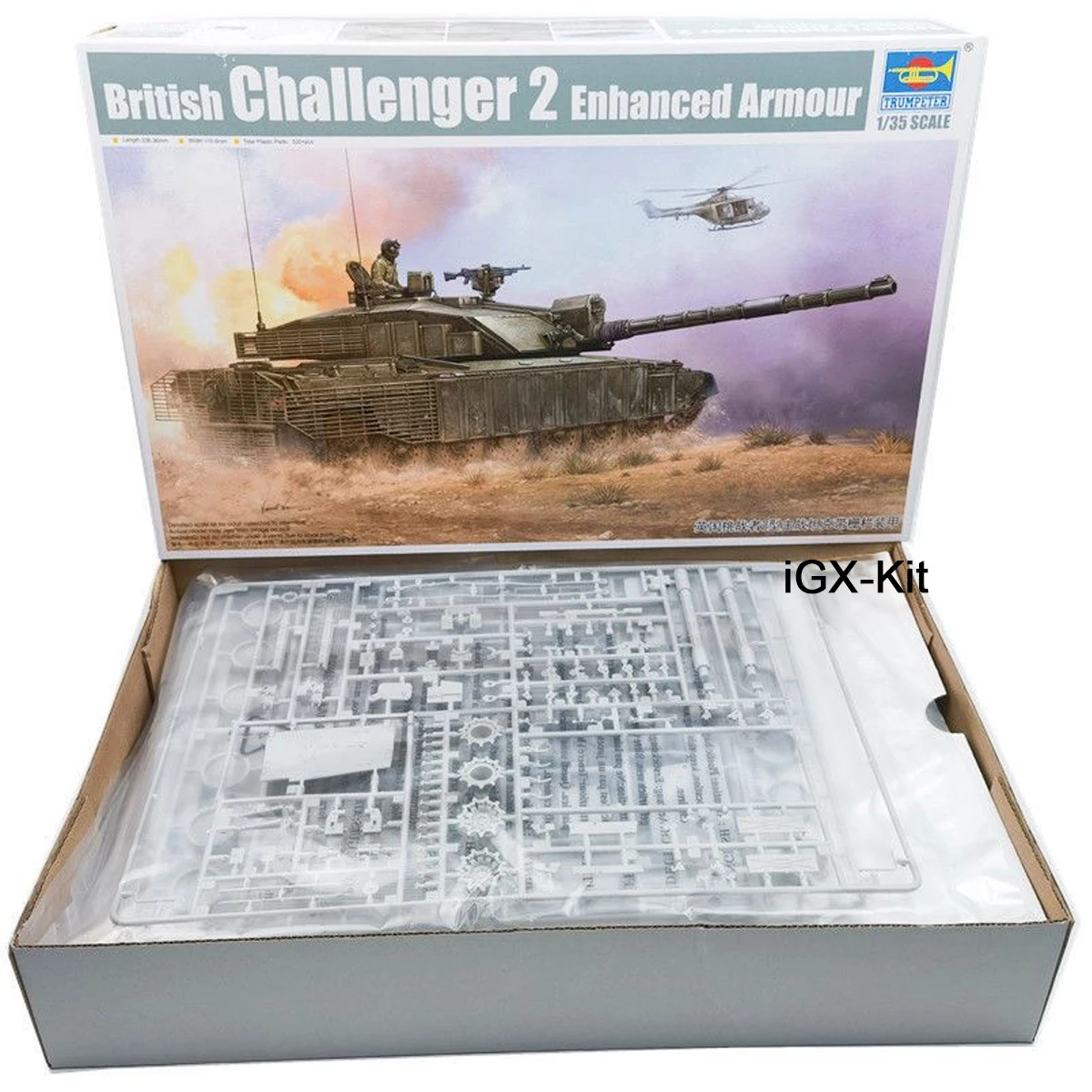 Trumpeter 01522 1:35 Scale British Challenger 2 Main Battle Tank W/ Fence Armor Vehicle Plastic Assembly Building Model Kit
