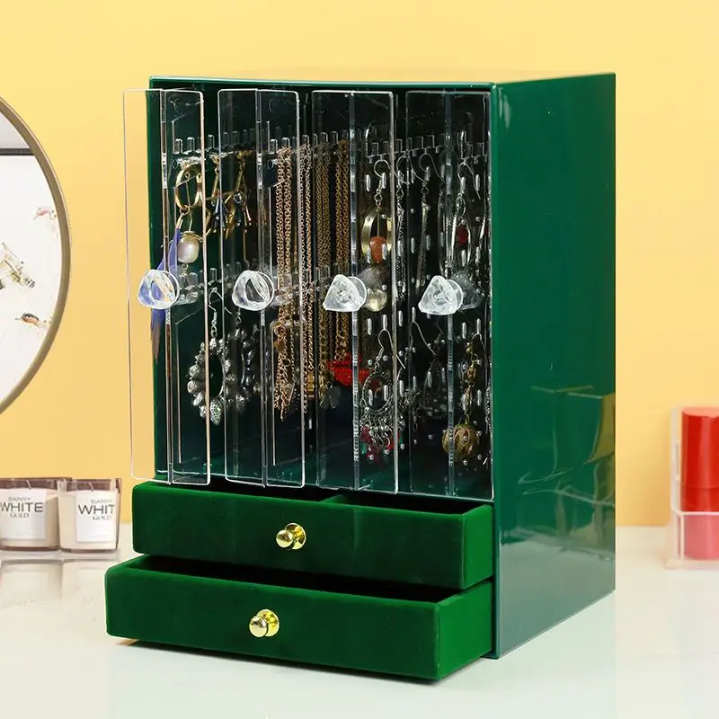 Jewelry Box Organizer Plastic Drawer Ring Necklace Jewelry Boxes Storage for Women Bracelet Earrings Display Holder Accessories