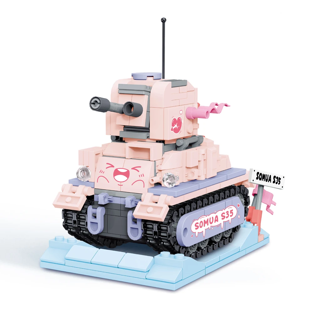 KNEW BUILT Military Mini Tank Building Blocks Kid Learning Toys Educational Bricks Model Construction Set for Children Restless