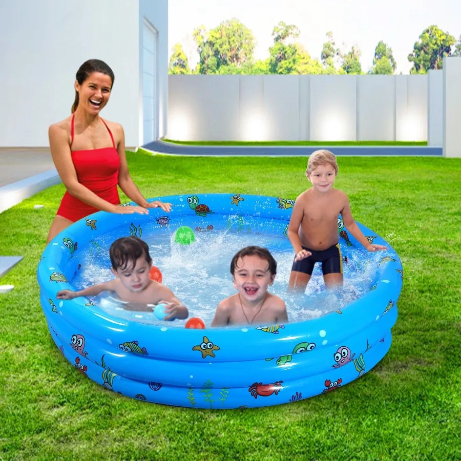 Piscina inflável 51x13In explodir piscina familiar para 3 piscina de bolinhas dobrável