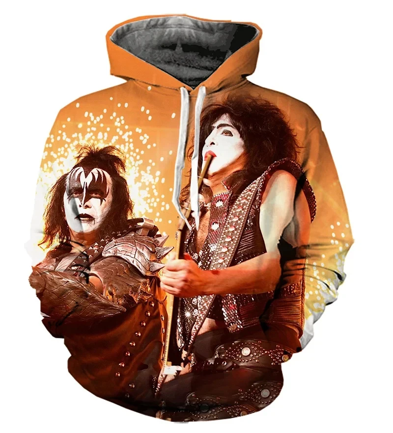 Autumn KISS Rock Band 3D Printed Hoodies Men Women Fashion Casual Sweatshirts Oversized Hoodie Male Pullovers Tracksuit Clothing