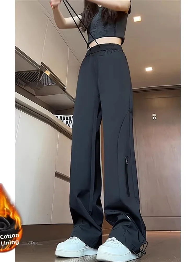 

Bla Waterproof Men's Work Trousers Autumn Winter Side Zip Functional Outdoor Hiking Mountain Climbing Pants Loose Fit Casua...