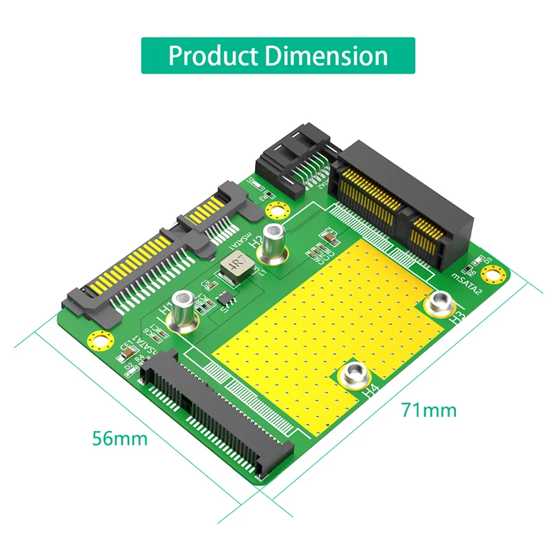 デュアルmsataからDual sata3アダプター、コンバーターボード、外部msata ssd to sata3.0、6gbps拡張カード、ハーフサイズ、フルサイズ