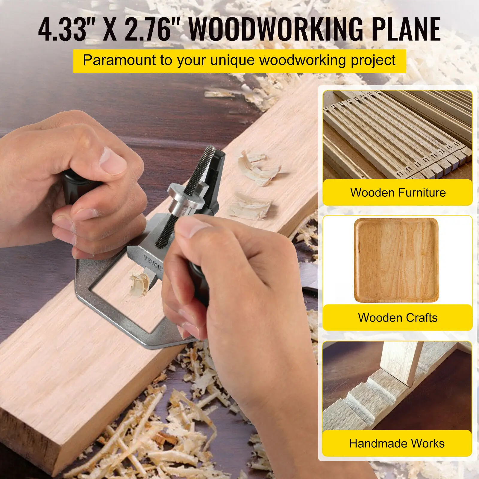 VEVOR lavorazione del legno aratro piano Router Jack pialla 0.32in lama obliqua profondità arresto utensile manuale per rifilatura del legno smussatura scanalatura