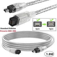 6FT Standard Edition Standard IEEE 1394 Firewire 800 to 400 Firewire 9Pin Male to 4Pin Male Data Cable 1394 Digital Camera Cable