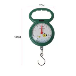 A2UD 10kg Fish Scale Hook Hanging Scales Portable Mini Spring Scale for Fish