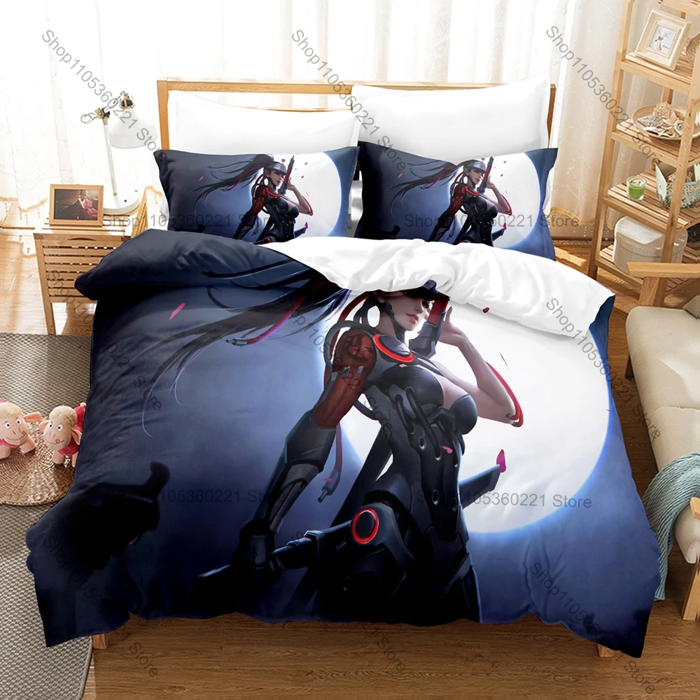 Dragon Blade Genji Overwatch Ninja Hero 3D Print Bedding Set Duvet Cover + 2 Pillowcases Soft Polyester Bed Linen For Game Fans
