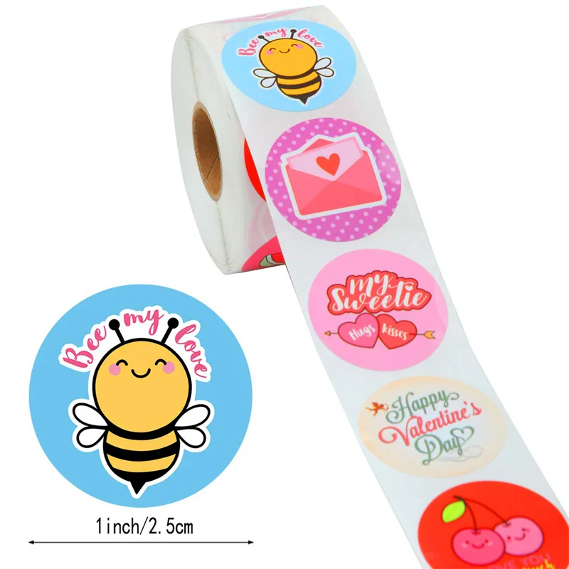 1Inch Unique 8 Designs"Valentine's Day Theme"Sticker for Family & Lover Encourage Confession Gift Packaging Envelope Decor Label