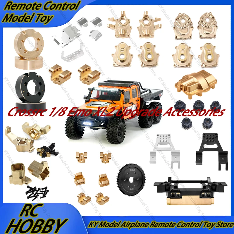 Crossrc 1/8 Emo XL2 Remote Control Climbing Car Brass Upgrade Accessories Counterweight Steering Cup C Seat Coupler Armor Rc