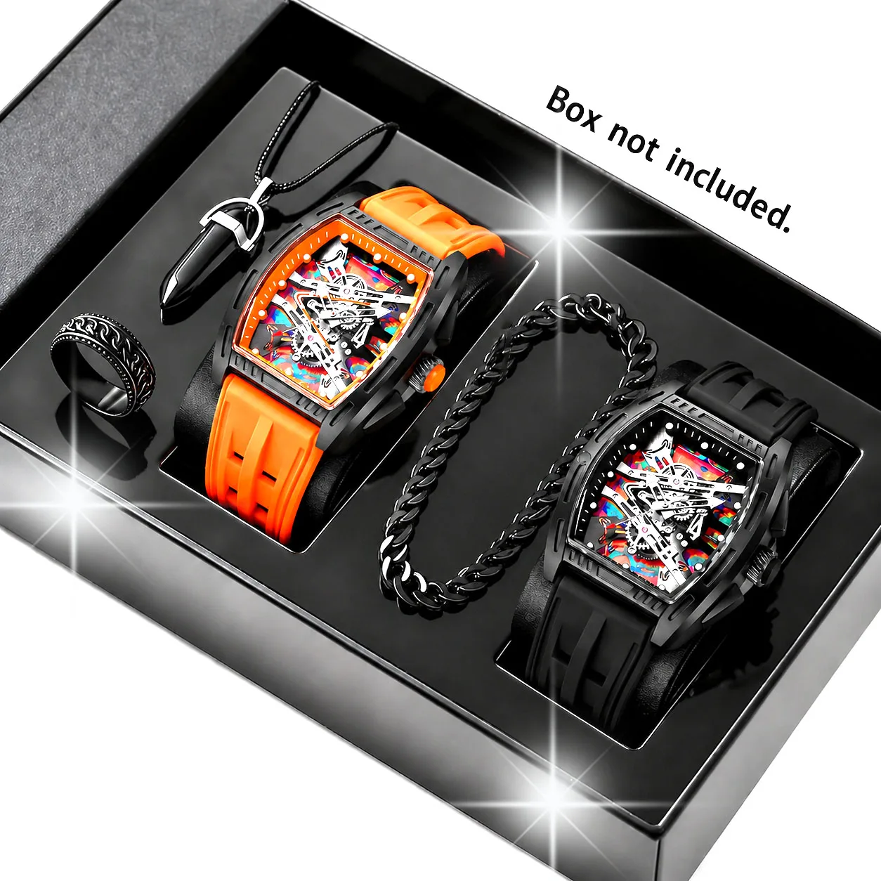 5-Piece Casual Fashion Quartz Watch and Accessory Set - Perfect for Everyday Wear and Gift-Giving Occasions, Birthday Gifts and Holiday Presents, Perfect Gift for Men, Fathers, Friends, Loved Ones