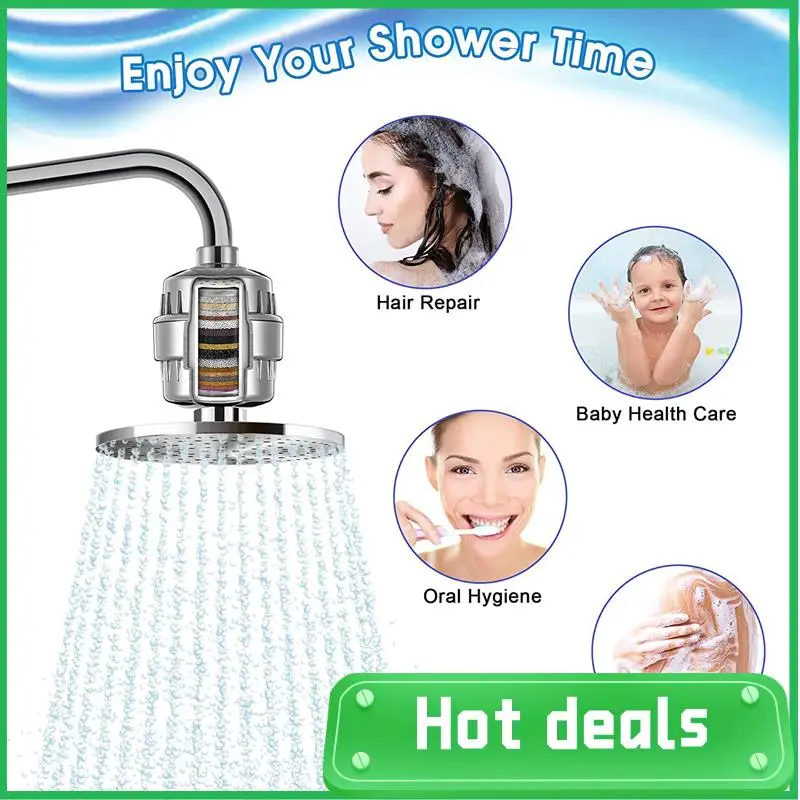 AC62-Shower Water Softener Filters Stage Shower Head Filter With 8 Replacement Cartridges For Hard Water