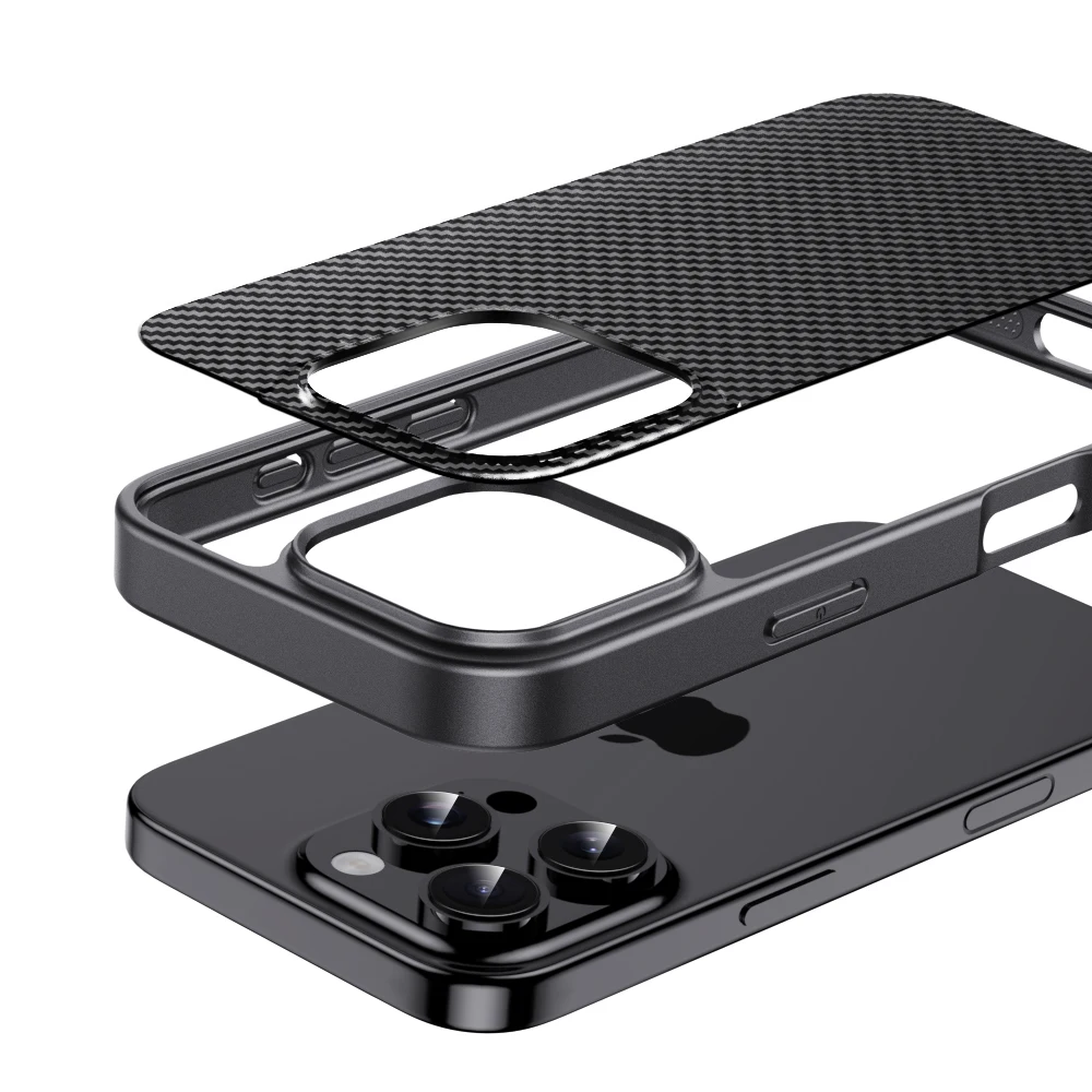 Luxury Shockproof Matte Phone Case For iPhone 17 16 14 11 12 13 15 Pro Max Air 17Pro16Pro Kevlar Carbon Fibre Pattern Back Cover