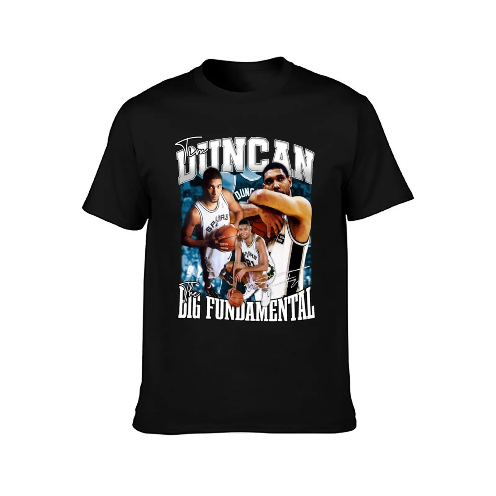 Vintage Tim Duncan The Big Fundamental Basketball Legend Signature Retro 80s 90s Bootleg Rap Style T-Shirt