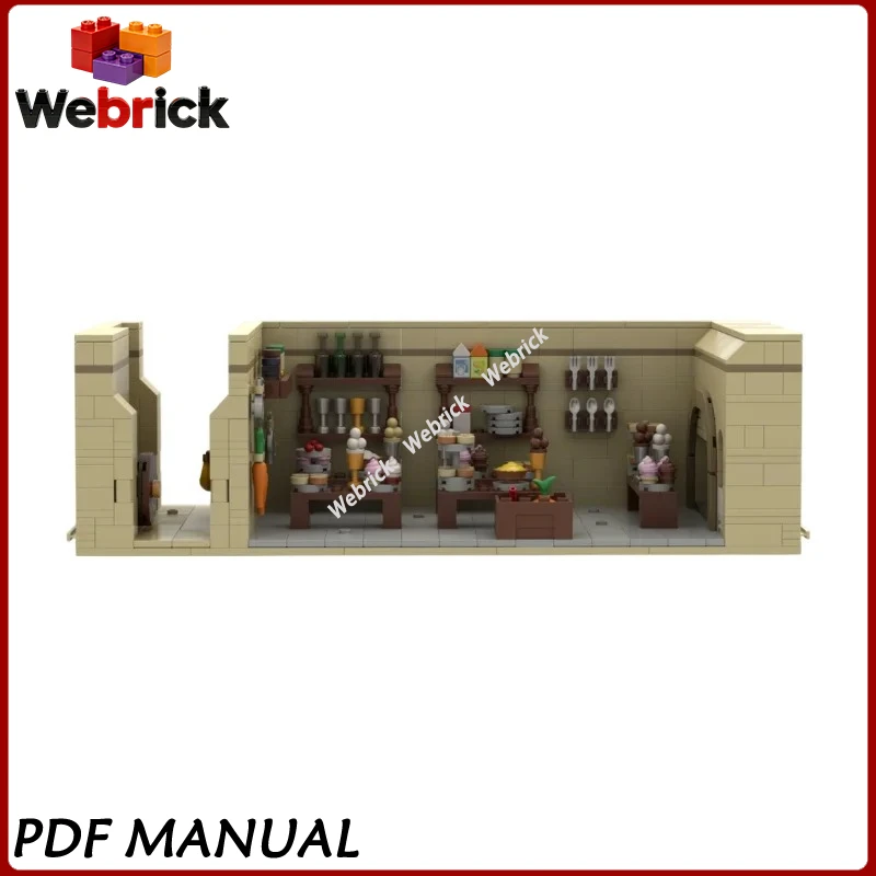 Medieval Architectural MOC Building Blocks Castle Common Room Interior Layout Expansion Set