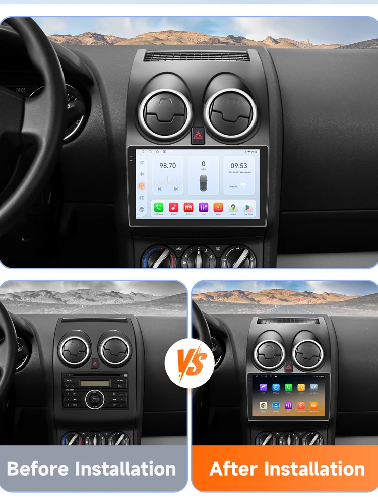Snapdragon 8 Core CarPlay Android Auto Auto Radio Für Nissan Qashqai J10 2006 2007 2008-2013 Intelligente Bildschirm 2Din SWC DSP 4G BT