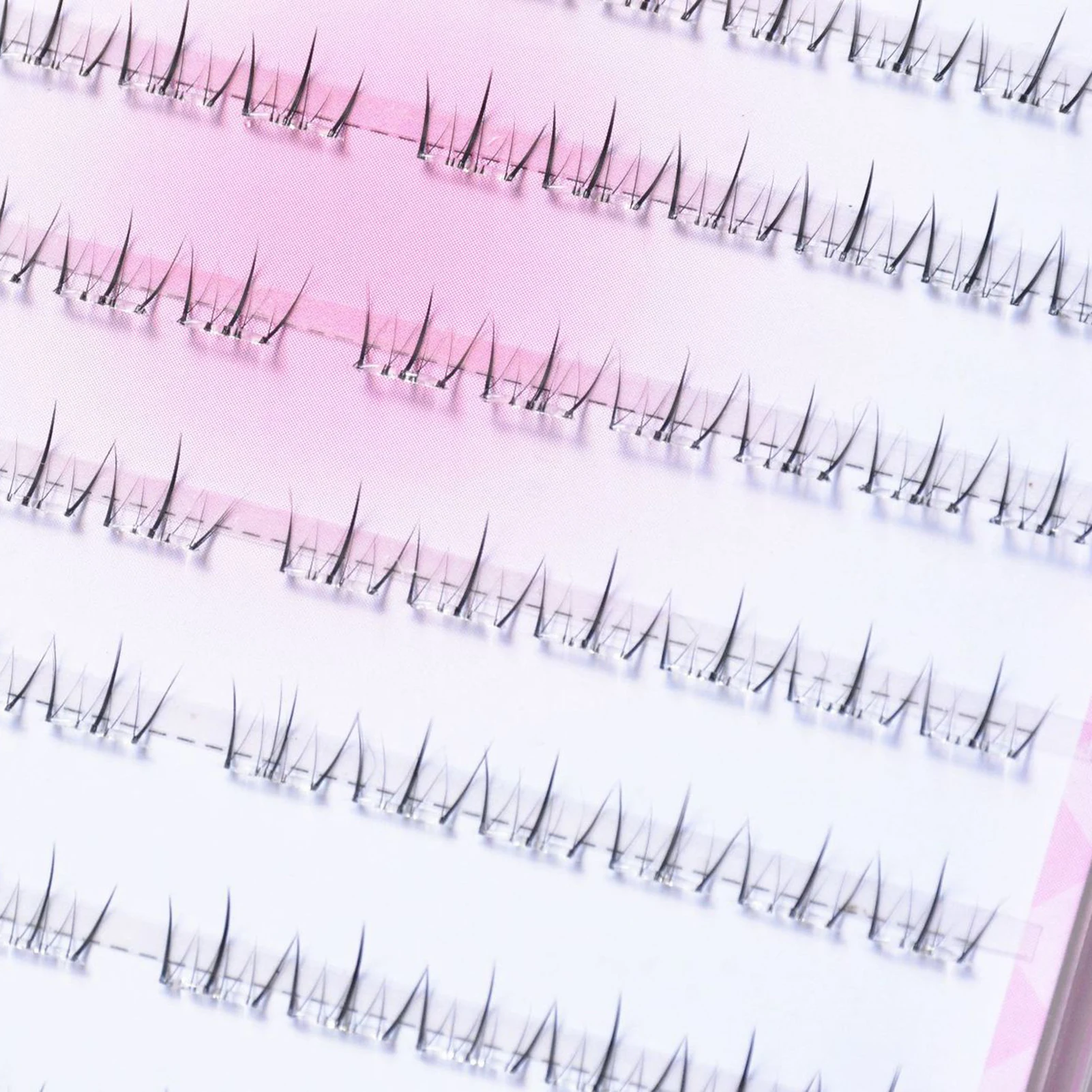 ขนตาปลอมแบบธรรมชาติ 5 มม. งอนสั้น พร้อมแถบใส ต่อขนตาแบบช่อเดียว ช่วยให้ดวงตาดูโตขึ้น