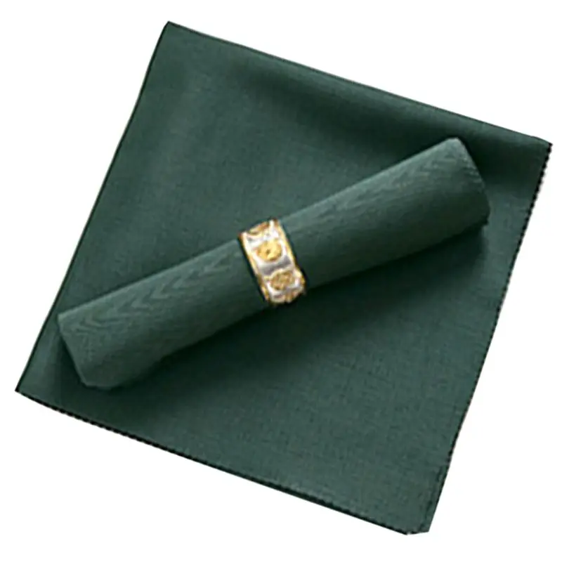 ABRE-40Pcs 48X48cm Polyester Cloth Napkins For Restaurant Wedding Banquet Dinner Party, Dark Green