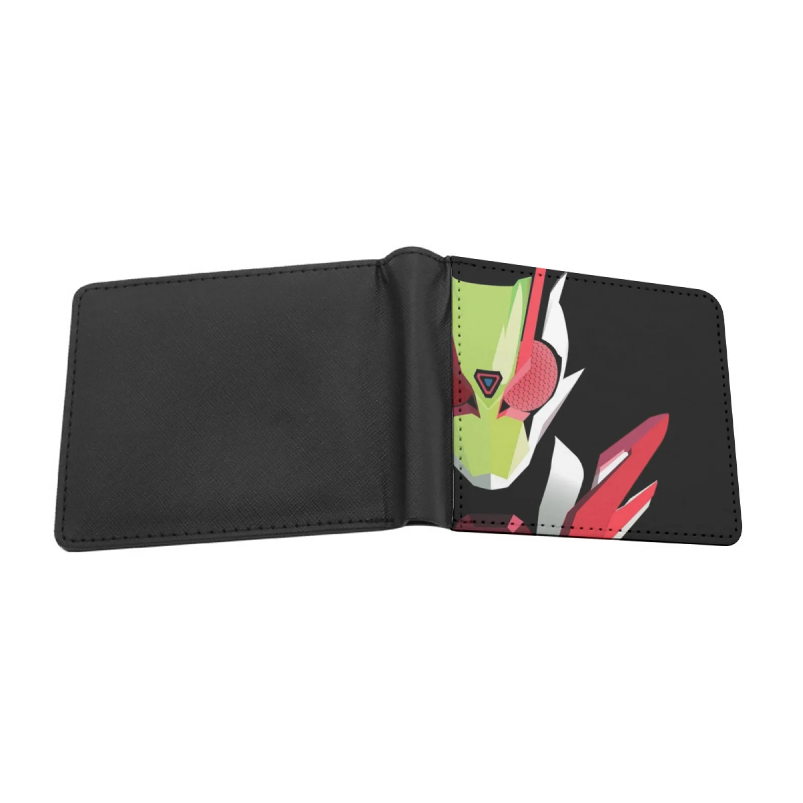 Kamen Rider Zero Two Head Personalized Men's Leather Wallet Card Money Bag Pu Leather Wallet Kamen Rider Masked Rider Tokusatsu