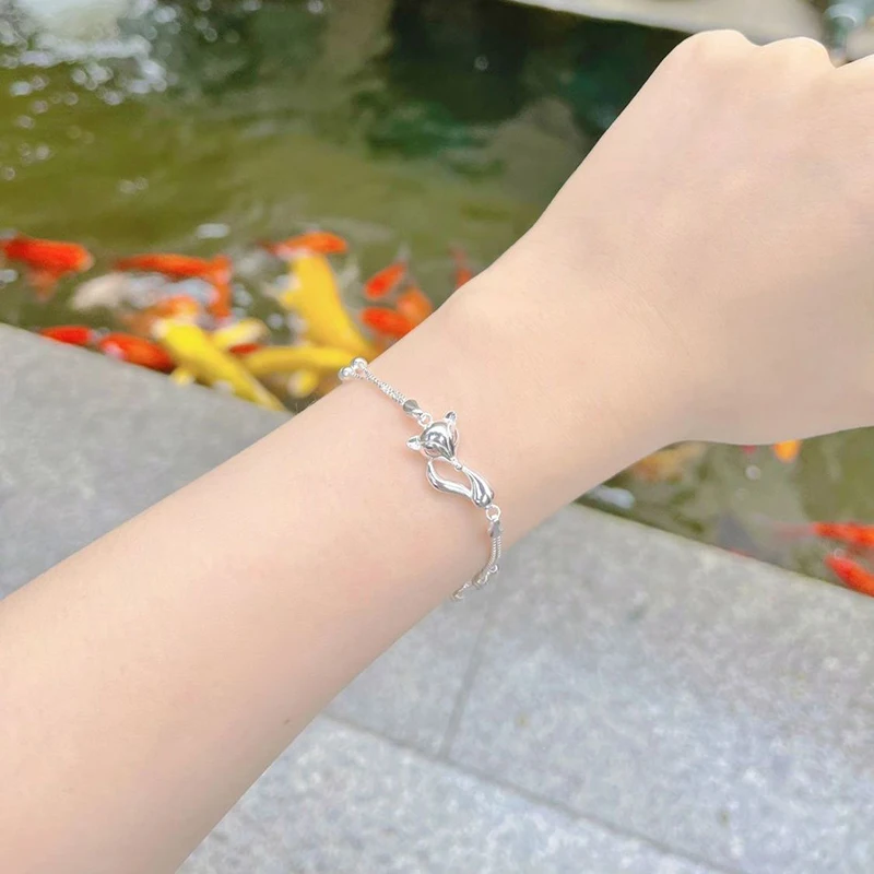 Cute Stylish Fox Bracelet Silver Color For Girl Woman Fashion Accessories Jewelry Gift