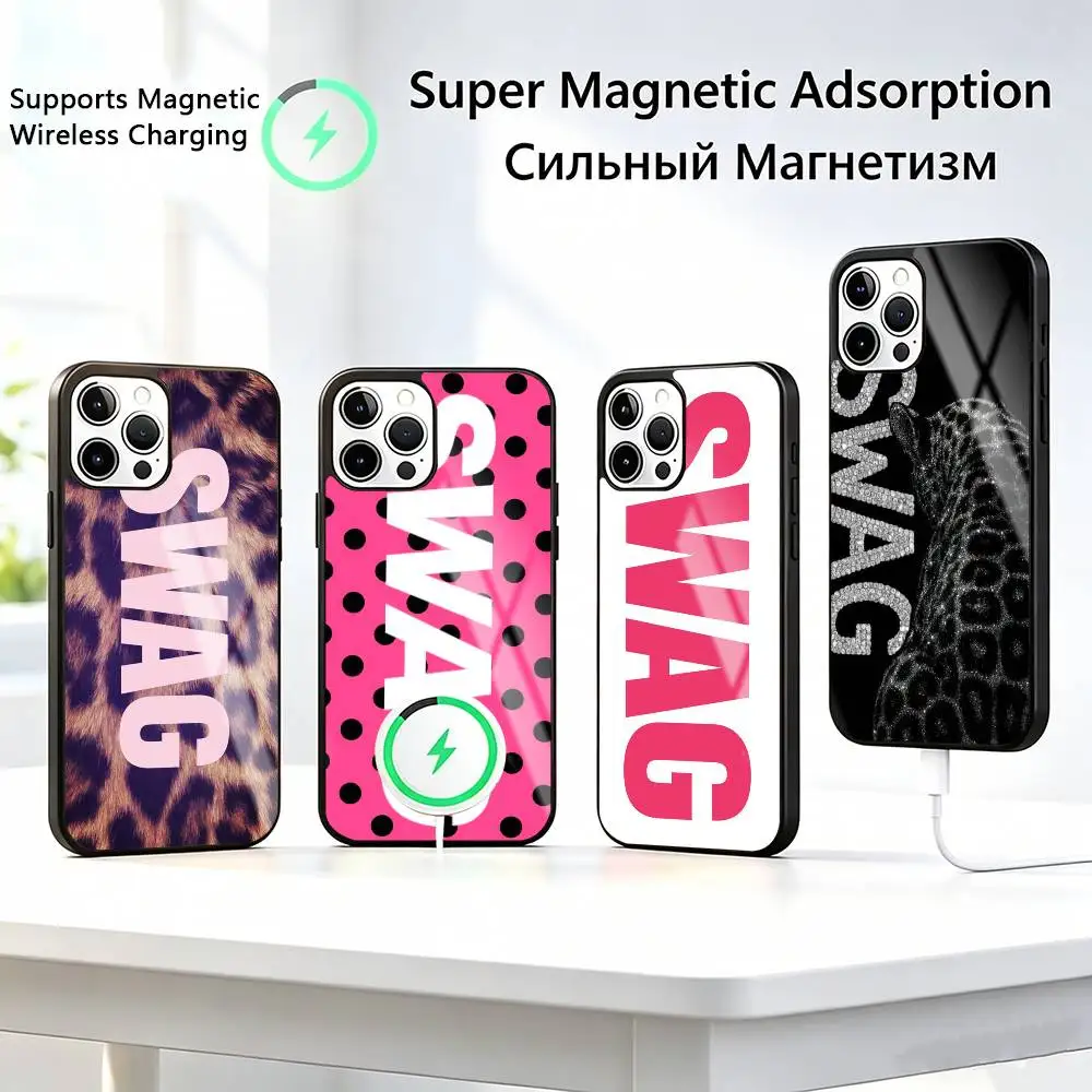 

Leopard-d Print-t SWAG Phone Case For iPhone17,16,15,14,13,12,11 Plus,Pro Compatible with magnetic wireless charging