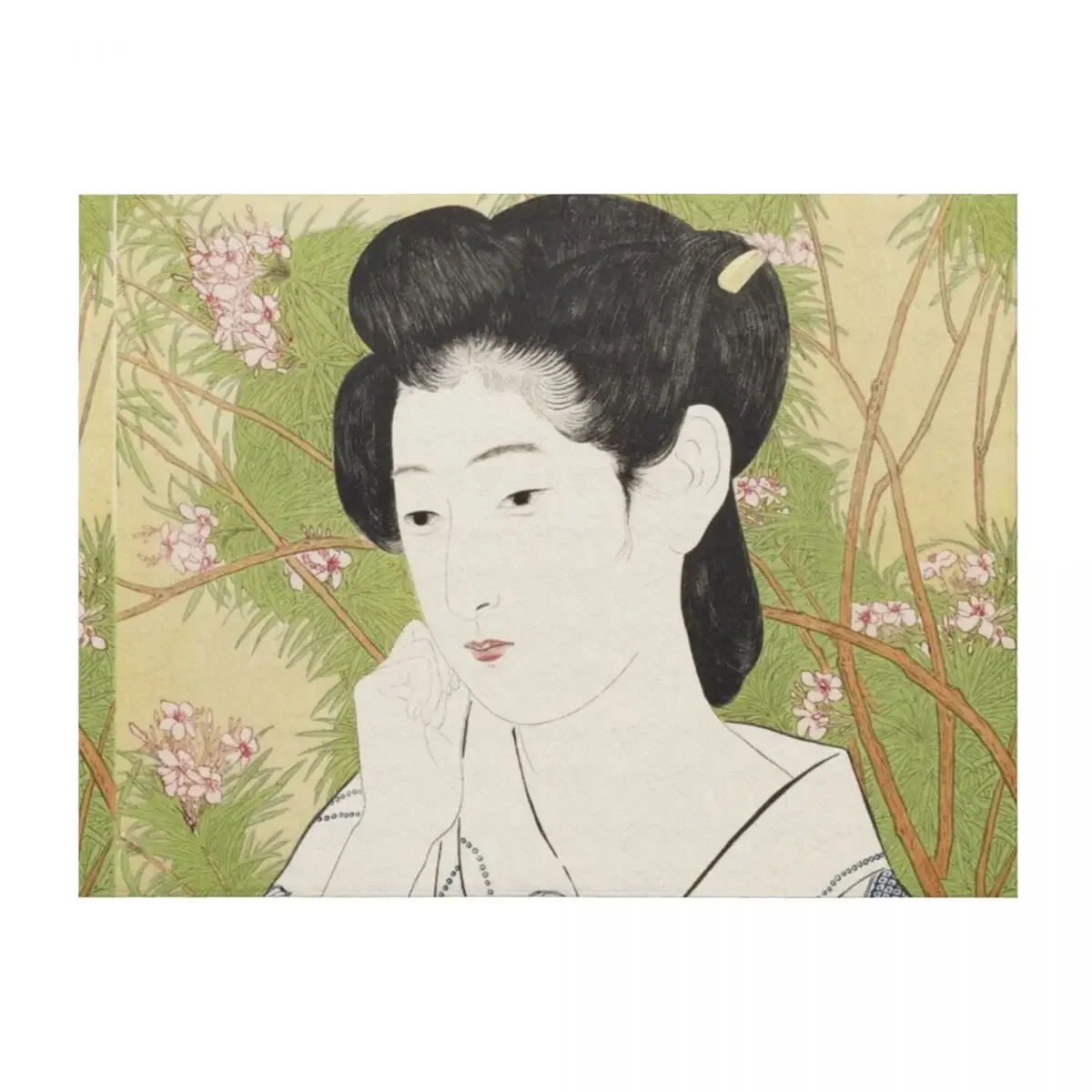 

HD Woman at a Hot Spring Hotel, by Hashiguchi Goyo (number 3 of 7) HIGH DEFINITION Throw Blanket Comforter Plush anime Blankets