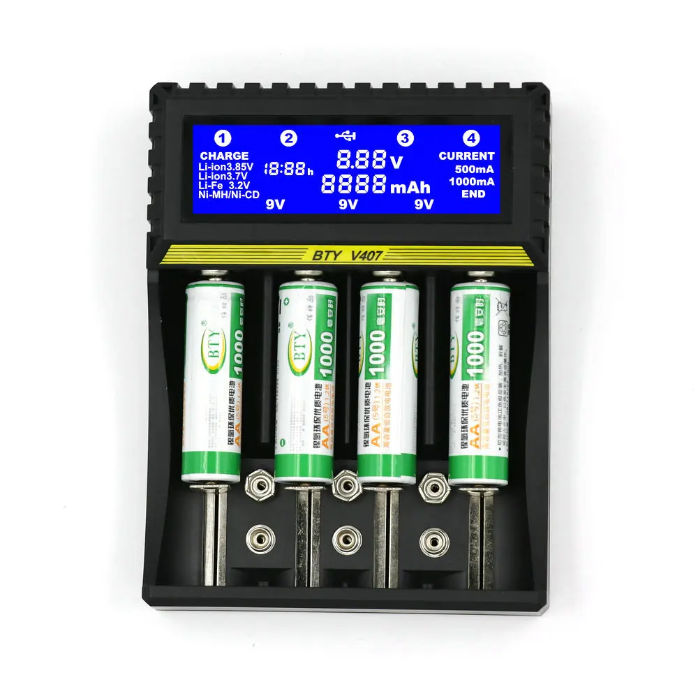 Battery Charger lithium battery Lithium-ion Battery Nickel Metal Hydride Nickel Cadmium AA AAA 9V Battery Charger Smart Charger