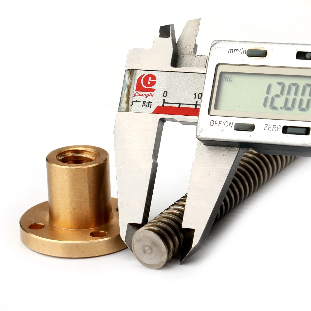 Tr12 12mm Trapezoidal Lead Screw Left And Right Thread With Flange Brass Nut Tr12*2 Tr12x2