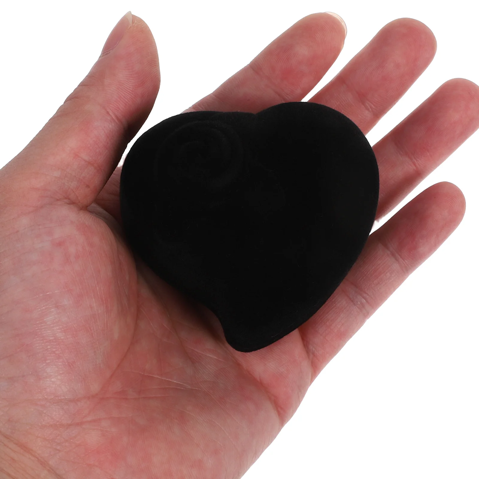 

Heart Shaped Ring Box Flocking Interior Romantic Jewelry Holder for Proposal Wedding Engagement Gift Earring Box