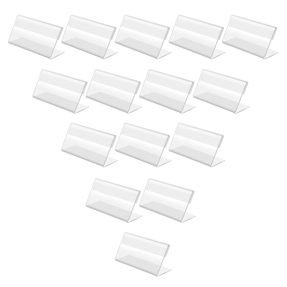 

20Pcs Mini Desktop Sign Holder Simple Elegant Acrylic Price Tag Rack Office Meeting Conference Price Display Holder Business