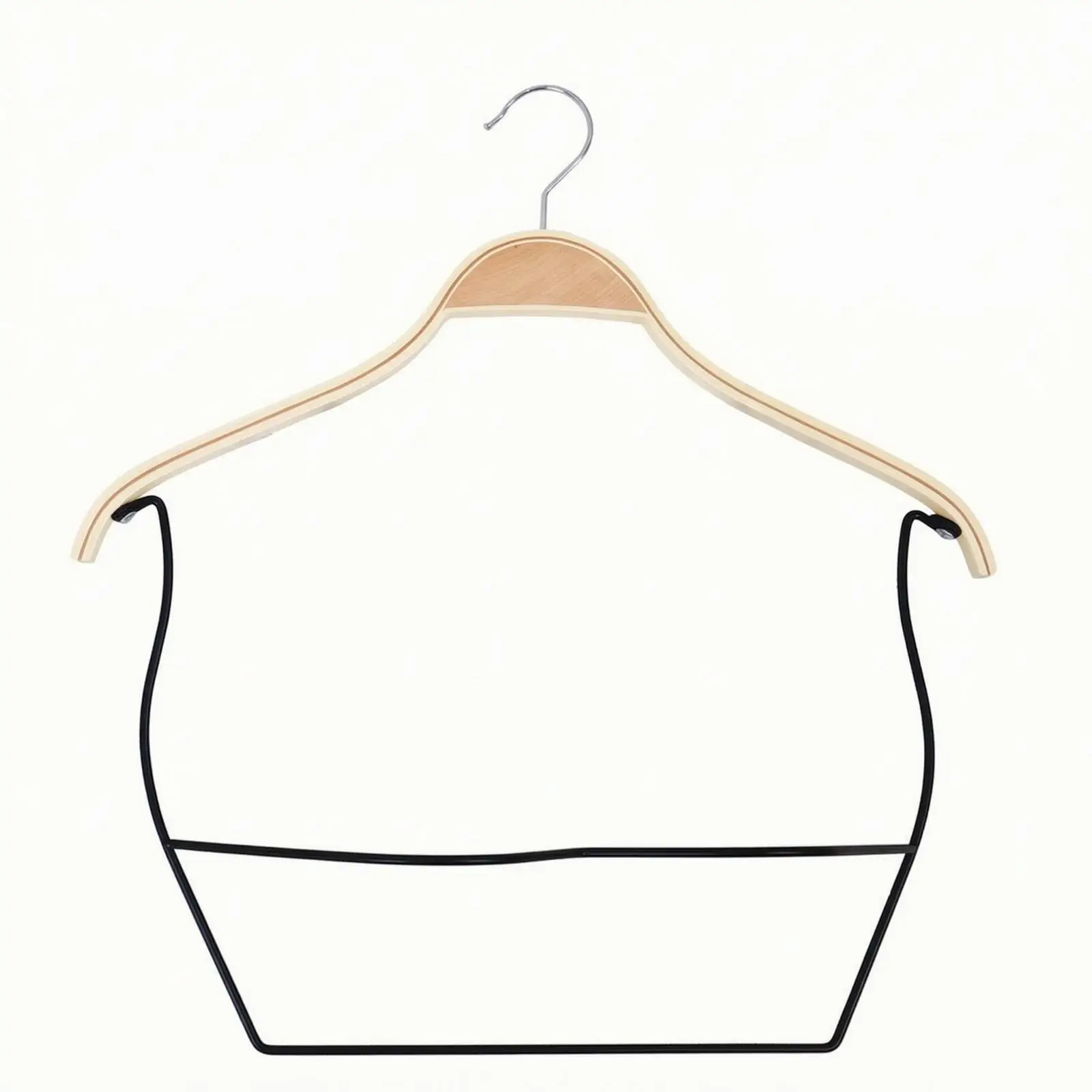 Wooden Hanger for Clothes with Trouser Bar Notched Shoulder Ends for Secure Hold Coats Shirts and Dresses Storage