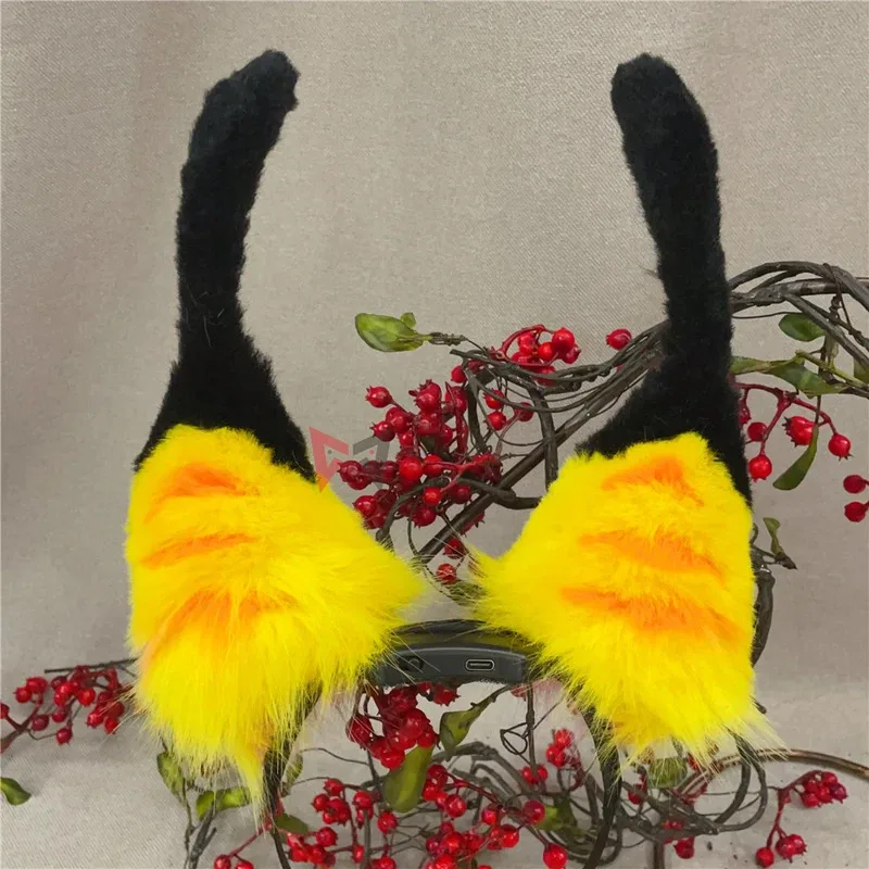 Nuevo trabajo hecho a mano Yeager Qinwu Orejas de zorro aro para el pelo cola Fursuit para elegir accesorios de disfraz hechos a medida