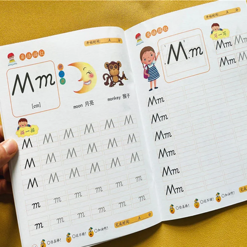 New Writing English Book 48 Pages English Excercise Copybook For Preschool Children Learn English Letters Practice Book Gifts